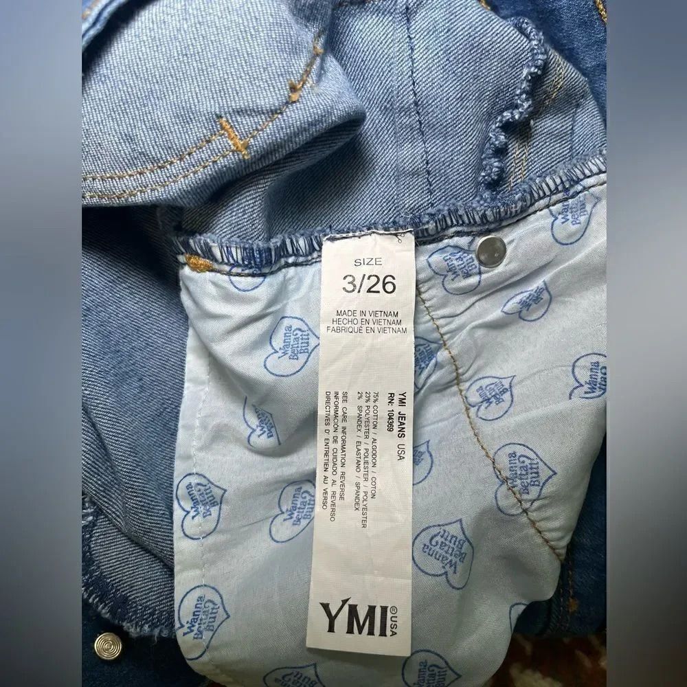 YMI High Rise Button Fly Jean Shorts Size 26 - Picture 4 of 4